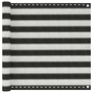 vidaXL, vidaXL Balkon-Sichtschutz HDPE 90x500 cm Anthrazit und Weiß, vidaXL Balkon-Sichtschutz HDPE 90x500 cm Anthrazit und Weiß