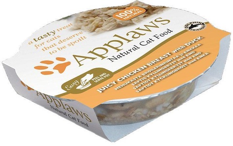 Applaws, Sparpaket Applaws Cat Pot 30 x 60 g - Saftige Hühnchenbrust & Ente, Applaws Nassfutter mit Hühnerbrust und Ente (60g)