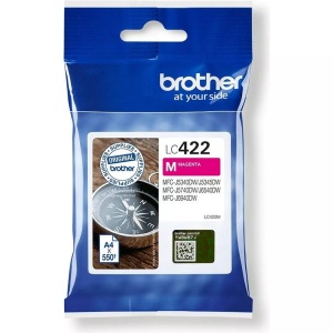 Brother, Brother Tintenpatrone, rot, LC-422M, (550 Seiten), Brother Tintenkartusche LC422M