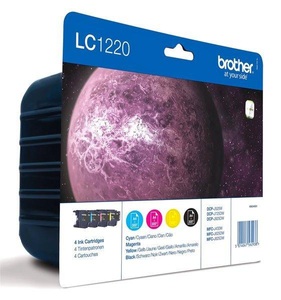 Brother, Brother Lc1220Valbp Multi Pack Cmybk - Tintenpatrone, Brother Tintenpatrone, blau/gelb/rot/schwarz, Valuepack, LC-1220VALBP, (300 Seiten)