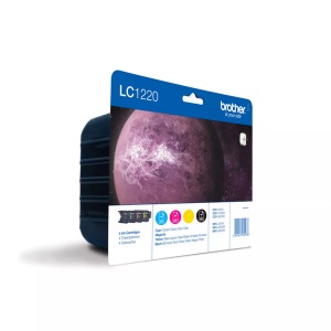 Brother, Brother Lc1220Valbp Multi Pack Cmybk - Tintenpatrone, Brother Tintenpatrone, blau/gelb/rot/schwarz, Valuepack, LC-1220VALBP, (300 Seiten)