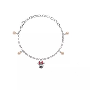 Disney, Armband Damen Silber 14.3CM, Disney - Kinderarmband Mickey Mouse, 15cm, Weiss