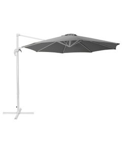 Beliani, Beliani Ampelschirm Ø300 cm dunkelgrau/weiss SAVONA, Beliani - Ampelschirm aus Polyester SAVONA, One Size, Spacegrau