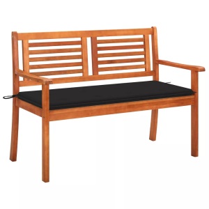 vidaXL, vidaXL 2-Sitzer-Gartenbank mit Auflage 120 cm Massivholz Eukalyptus, vidaXL 2-Sitzer-Gartenbank mit Auflage 120 cm Massivholz Eukalyptus