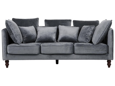 Beliani, Beliani 3-Sitzer Sofa Polsterbezug grau FENSTAD, Beliani - 3 Sitzer Sofa aus Samtstoff Industriell FENSTAD, One Size, Taubengrau