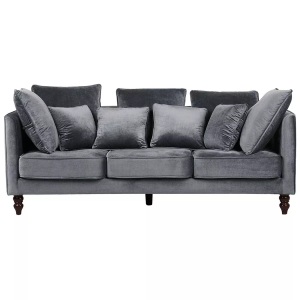 Beliani, Beliani 3-Sitzer Sofa Polsterbezug grau FENSTAD, Beliani - 3 Sitzer Sofa aus Samtstoff Industriell FENSTAD, One Size, Taubengrau
