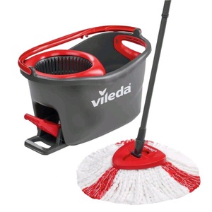 VILEDA, Vileda Easy Wring & Clean Wischmop - (Schwarz, rot), Wischmop Turbo EasyWring & Clean Box, Bodenwischer