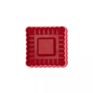 Städter, Städter Quadrat gewellt rot Ausstecher, Städter Quadrat 4.4 cm Präge-Ausstecher