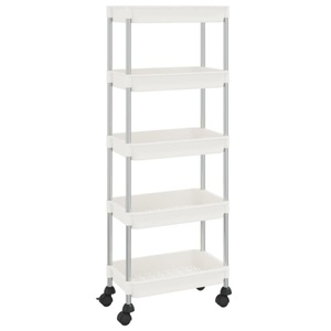 vidaXL, vidaXL Küchenwagen 5 Etagen Weiß 42x29x128 cm Eisen und ABS