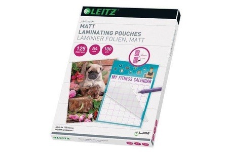 Leitz, Leitz Laminierfolie A4 125 ?m, Mediengewicht, LEITZ Laminiertasche A4 16926 matt, 125my 100 Stk