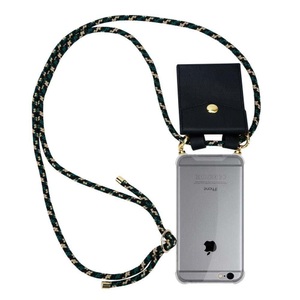 Cadorabo, Cadorabo Handy Kette für Apple iPhone 6 / iPhone 6S in CAMOUFLAGE – Silikon Necklace Umhänge Hülle mit Gold Ringen, Kordel Band Schnur und abnehmba..., Cadorabo - Handy Kette für Apple iPhone 6 6S Silikon mit Gold Ringen, Militärgrün