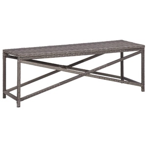 Diverse Hardware, Gartenbank 120 cm Poly Rattan Grau