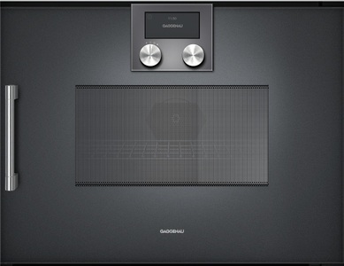 Gaggenau, Gaggenau BMP 250 100 Backofen Anthrazit rechts, Gaggenau Serie 200, Einbau-Kompaktbackofen mit Mikrowellenfunktion, 60 x 45 cm, Türanschlag: Rechts, Gaggenau Anthrazit, BMP250100, ID BMP250100