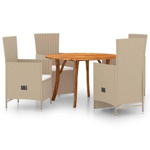 vidaXL, vidaXL 5-tlg. Garten-Essgruppe Beige, 
