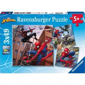 Ravensburger, Ravensburger Spider-Man beschützt die Stadt, Puzzle SPIDER-MAN BESCHÜTZT DIE STADT 3x49-teilig