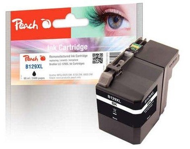 Peach, Peach Tintenpatrone schwarz XXL, kompatibel zu Brother LC-129XL, Peach B129 XLBK Druckerpatrone XL bk ersetzt Brother LC-129XLBK für z.B. Brother MFCJ 6920 DW, Brother MFCJ 6720 DW, Brother MFCJ 6520 DW