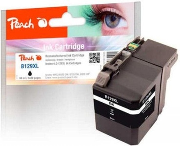 Peach, Peach Tintenpatrone schwarz XXL, kompatibel zu Brother LC-129XL, Peach B129 XLBK Druckerpatrone XL bk ersetzt Brother LC-129XLBK für z.B. Brother MFCJ 6920 DW, Brother MFCJ 6720 DW, Brother MFCJ 6520 DW