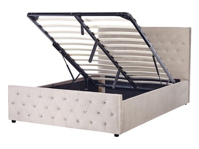 Beliani, Bett mit Lattenrost aus Samtstoff Glamourös AMIENS Bett mit Lattenrost aus Samtstoff Glamourös AMIENS