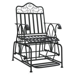 vidaXL, vidaXL Schaukelstuhl 61 cm Schwarz Stahl, vidaXL Schaukelstuhl 61 cm Schwarz Stahl