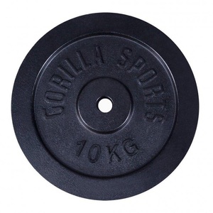 Gorilla sports, Hantelscheibe Guss Unisex Schwarz 10 kg, 
