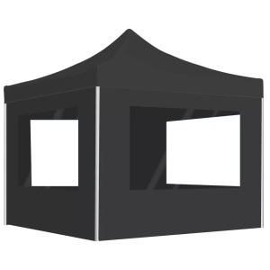vidaXL, vidaXL Profi-Partyzelt Faltbar mit Wänden Aluminium 3×3m Anthrazit