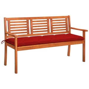 vidaXL, vidaXL 3-Sitzer-Gartenbank mit Auflage 150 cm Massivholz Eukalyptus