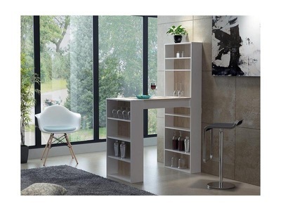 Vente-unique, Bartisch MDF Naturfarben SKARN Bartisch MDF Naturfarben SKARN, 