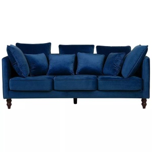 Beliani, Beliani 3-Sitzer Sofa Polsterbezug marineblau FENSTAD, Beliani - 3 Sitzer Sofa aus Samtstoff Industriell FENSTAD, One Size, Dunkelblau