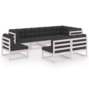 vidaXL, vidaXL 8-tlg. Garten-Lounge-Set mit Kissen Kiefer Massivholz, vidaXL 8-tlg. Garten-Lounge-Set mit Kissen Massivholz Kiefer