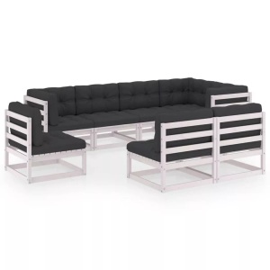 vidaXL, vidaXL 8-tlg. Garten-Lounge-Set mit Kissen Kiefer Massivholz, vidaXL 8-tlg. Garten-Lounge-Set mit Kissen Massivholz Kiefer