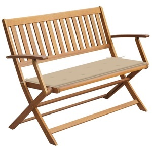 vidaXL, vidaXL Gartenbank mit Auflage 120 cm Massivholz Akazie, vidaXL Gartenbank mit Auflage 120 cm Massivholz Akazie