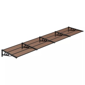 vidaXL, vidaXL Türvordach Schwarz 396x90 cm Polycarbonat, vidaXL Türvordach Schwarz 396x90 cm Polycarbonat