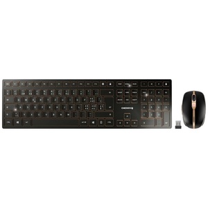 Cherry, DW 9100 SLIM, Desktop-Set, Cherry Tastatur-Maus-Set DW 9100 Slim Schwarz / Bronze
