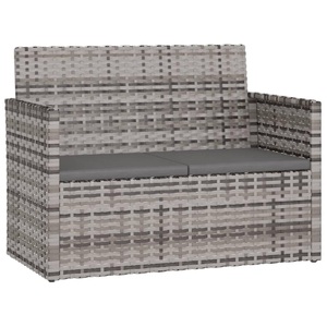 vidaXL, vidaXL Gartenbank mit Kissen Grau 105 cm Poly Rattan, vidaXL Gartenbank mit Kissen Grau 105 cm Poly Rattan