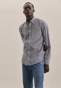 Seidensticker, seidensticker Businesshemd »Slim«, Slim Langarm Button-Down-Kragen Karo, seidensticker Businesshemd »Slim«, Slim Langarm Button-Down-Kragen Karo