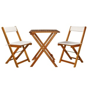 Diverse Hardware, 3-tlg. Bistro-Set Klappbar mit Auflagen Massivholz Akazie, vidaXL 3-tlg. Bistro-Set Klappbar mit Auflagen Massivholz Akazie