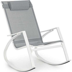 mutoni lifestyle, Garten Schaukelstuhl Demid mit Nackenstütze weiss, Garten Schaukelstuhl Demid mit Nackenstütze weiss