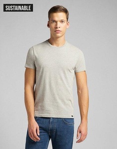 LEE, Twin Pack Crew, T-shirt Herren Grau S, Lee - T-Shirt Crew 2 pack, für Herren, Taubengrau, Größe S