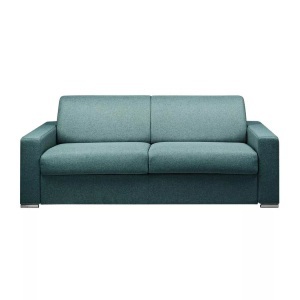 LINEA SOFA, LINEA SOFA - Schlafsofa mit Matratze 4-Sitzer Stoff - Blau - Liegfläche mit Lattenrost: 160 cm - Matratzenhöhe: 18 cm mit Memory Schaum - CALITO, One Size
