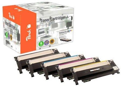 Peach, Peach Spar Pack Plus Tonermodule kompatibel zu Samsung CLT-404S, Peach S404 5 Toner (2*bk, c/m/y) ersetzt Samsung CLT-P404C, SU365A für z.B. Samsung Xpress C 430, Samsung Xpress C 430 W, Samsung Xpress C 480