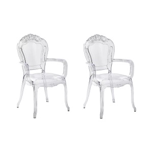 Beliani, Beliani Esszimmerstuhl transparent 2er Set VERMONT II, Beliani - Esszimmerstuhl 2er Set aus Polycarbonat Glamourös VERMONT, One Size, Transparent