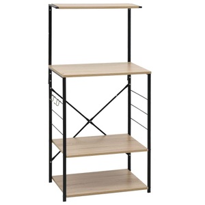 Diverse Hardware, Mikrowellenregal Schwarz Eichenoptik 60x39,6x123 cm Spanplatte, vidaXL Mikrowellenregal Schwarz Eiche 60x39,6x123 cm Holzwerkstoff