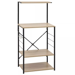 Diverse Hardware, Mikrowellenregal Schwarz Eichenoptik 60x39,6x123 cm Spanplatte, vidaXL Mikrowellenregal Schwarz Eiche 60x39,6x123 cm Holzwerkstoff