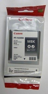 Canon, Original Tintenpatrone matt schwarz Canon PFI-102MB, Canon Tintenpatrone, matt-schwarz, pigment, PFI102MBK, 0894B001
