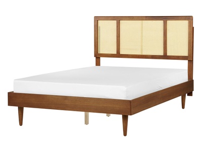 Beliani, Bett mit Lattenrost aus Gummibaumholz Rustikal AURAY Bett mit Lattenrost aus Gummibaumholz Rustikal AURAY