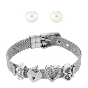 Heideman, Set Milanaise Silberfarbend Damen Silber ONE SIZE, Heideman - Set Milanaise silberfarben, One Size, Silber