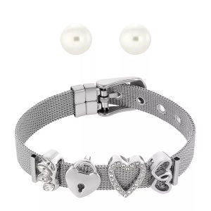 Heideman, Set Milanaise Silberfarbend Damen Silber ONE SIZE, Heideman - Set Milanaise silberfarben, One Size, Silber