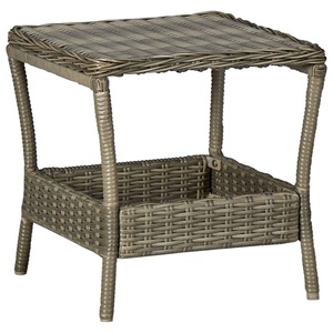 vidaXL, vidaXL Gartentisch Braun 45x45x46,5 cm Poly Rattan
