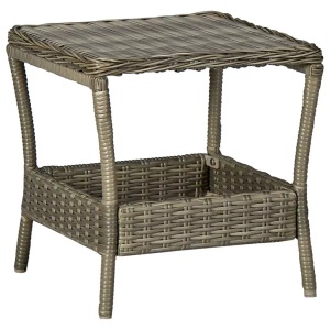 vidaXL, vidaXL Gartentisch Braun 45x45x46,5 cm Poly Rattan, vidaXL Gartentisch Braun 45x45x46,5 cm Poly Rattan