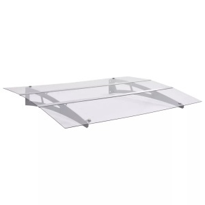 vidaXL, vidaXL Haustürvordach Sibern und Transparent 120×90 cm Polycarbonat, vidaXL Türvordach Silbern und Transparent 120x90 cm Polycarbonat